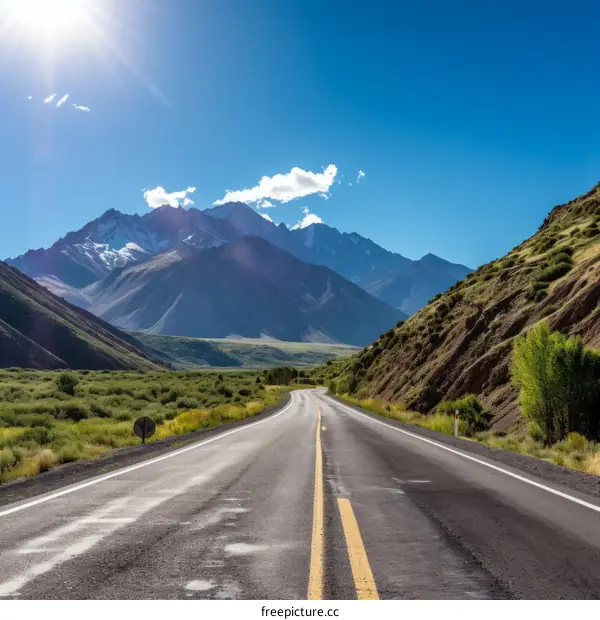 Breathtaking Road through the Majestic Andes Mountains in Chile