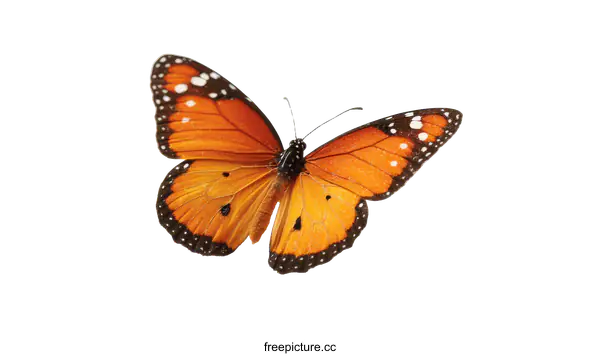 [Transparent Background PNG]Beautiful Orange Butterfly in Flight