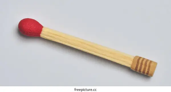 Closeup of a Single Wooden Matchstick