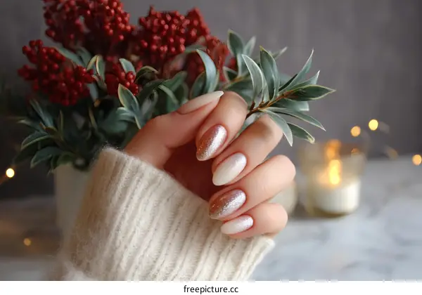 Elegant Winter Nail Art with Seasonal Accents