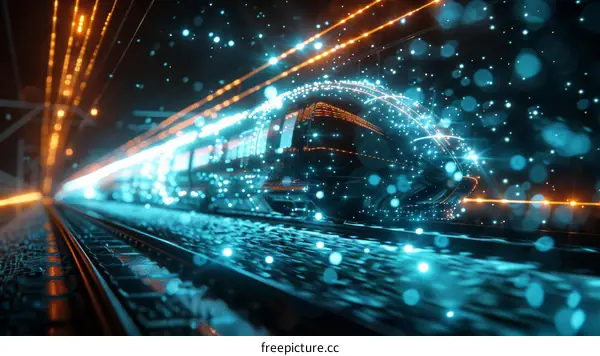 High Speed Train with Digital Particle Effects