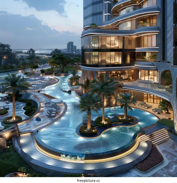 Luxury Architectural Swimming Pool Landscape Design