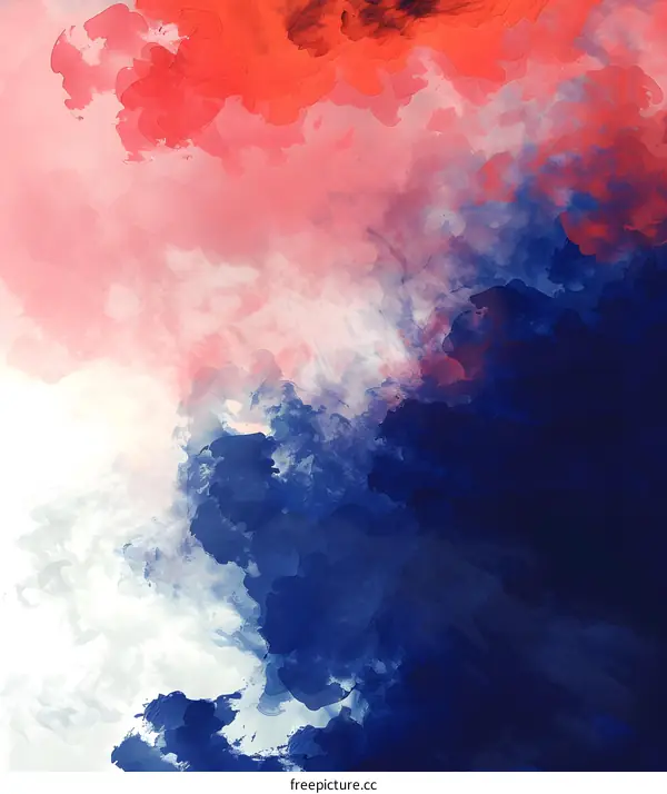 Abstract Watercolor Background With Blue And Red Colors