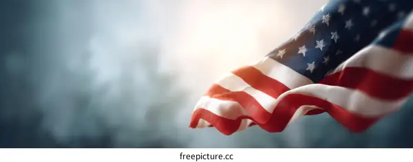 American Flag in the Wind