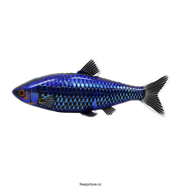 [Transparent Background PNG]A blue fish model with black fins