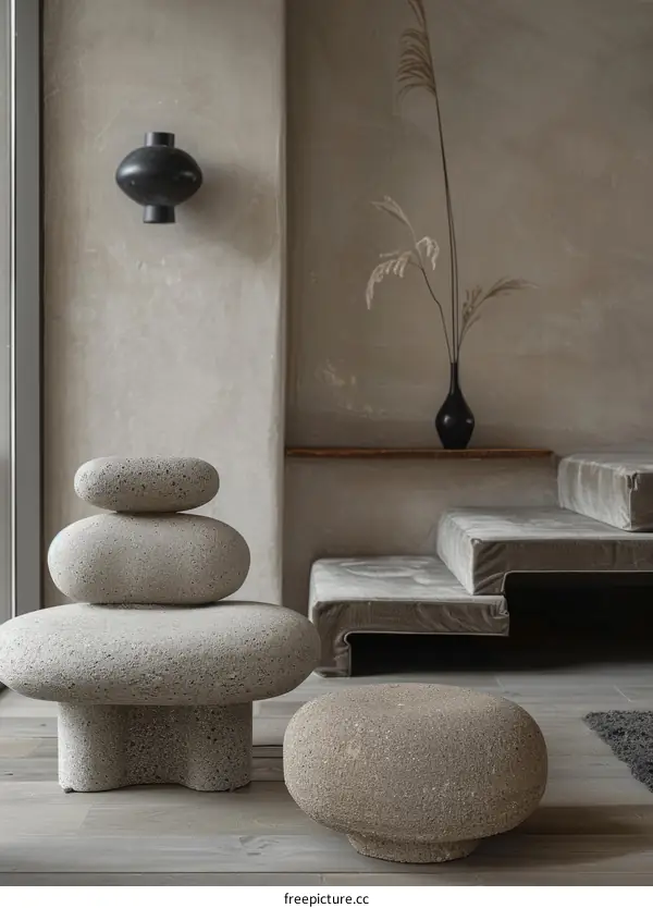 Pebble Stool and Steps