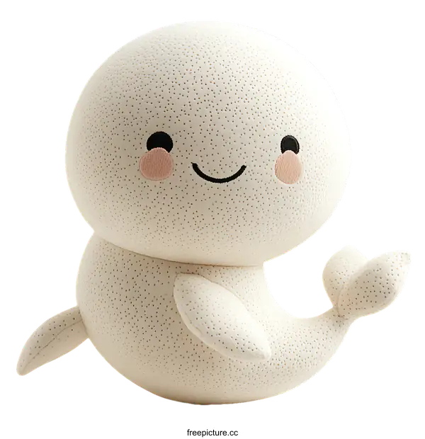 [Transparent Background PNG]Cute Cream Stuffed Animal Whale