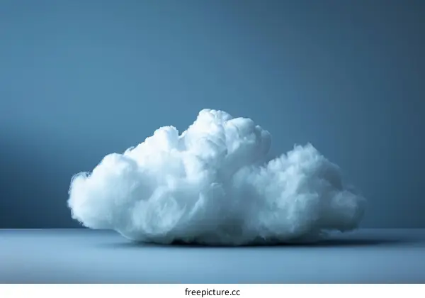 Fluffy White Cloud Against a Blue Sky