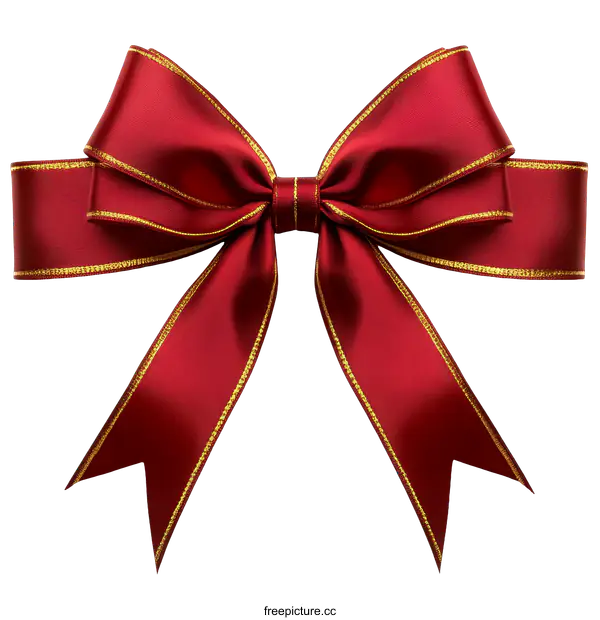 [Transparent Background PNG]Elegant Red Ribbon Bow Isolated on White Background