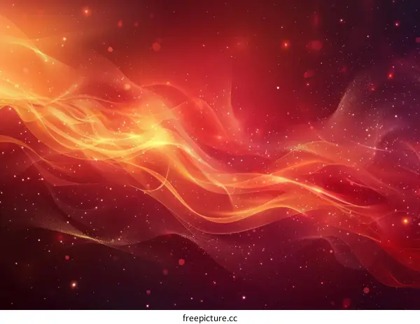 Abstract red flowing energy waves background