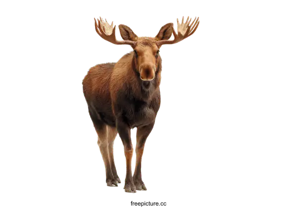 [Transparent Background PNG]Majestic Moose in Studio Portrait
