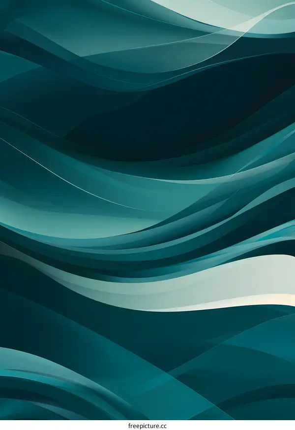 Abstract Teal Wavy Background