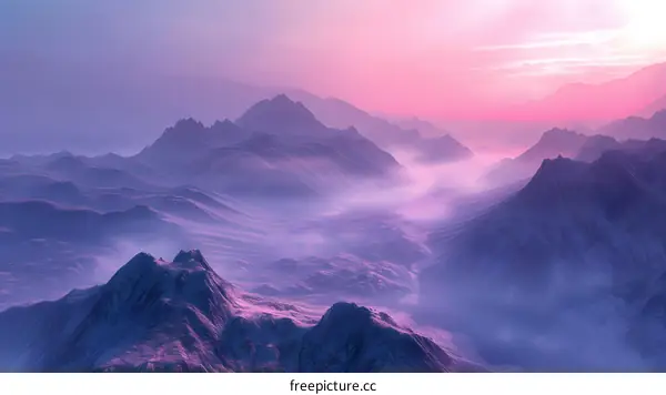 Purple Mountain Range at Sunset