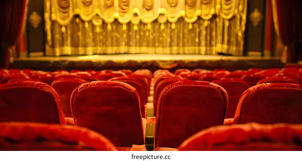 Empty Red Seats in a Theater