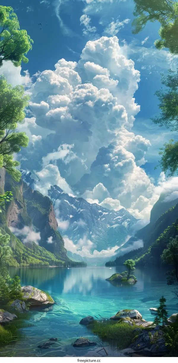 Mesmerizing Lake Surrounded by Majestic Mountains