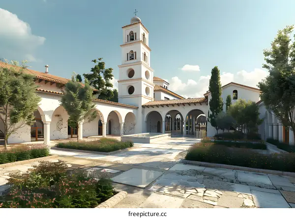 Courtyard of a Spanish Mission