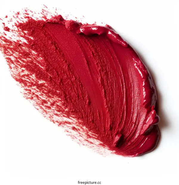 Close-up image of a red lipstick smudge