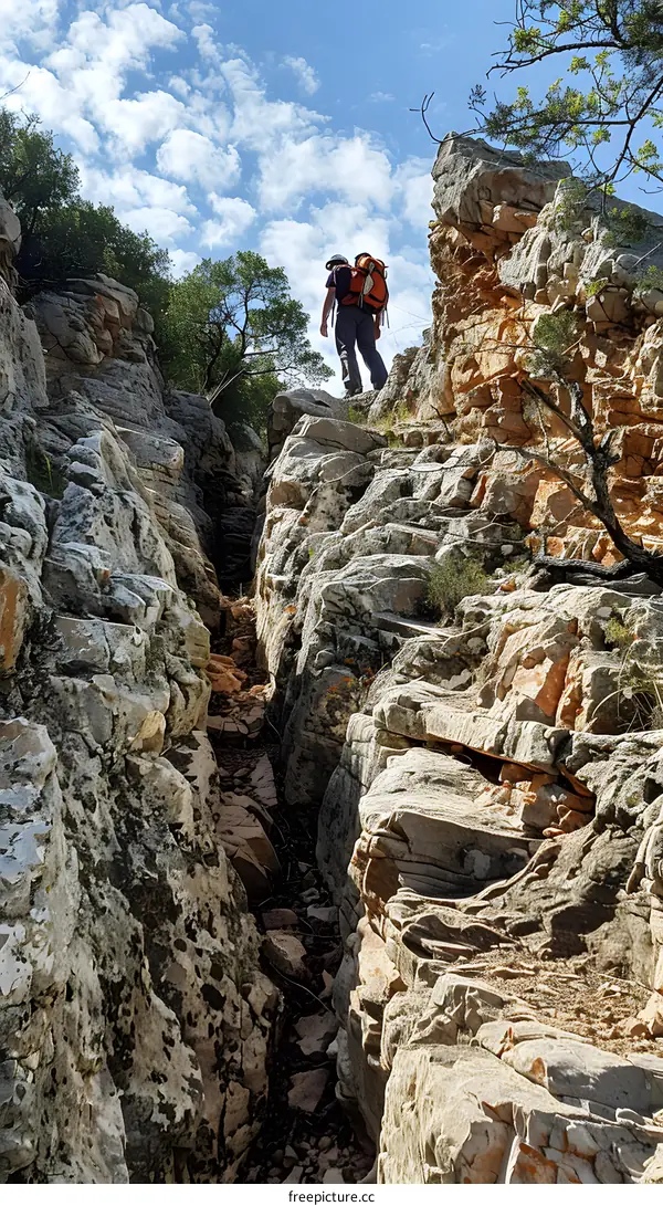 Hiking Trail Through Rocky Canyon