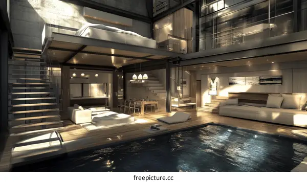 Modern Open-Plan Luxurious Home with Pool