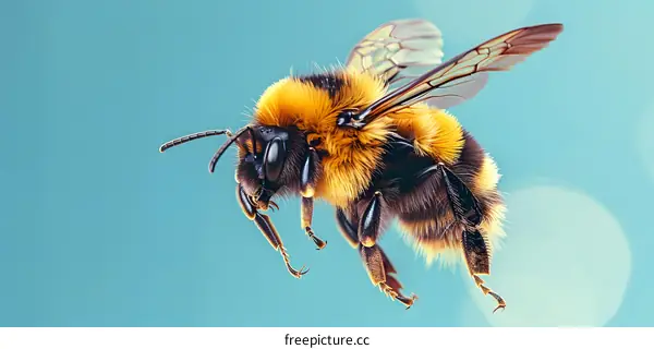 bumblebee in the blue sky