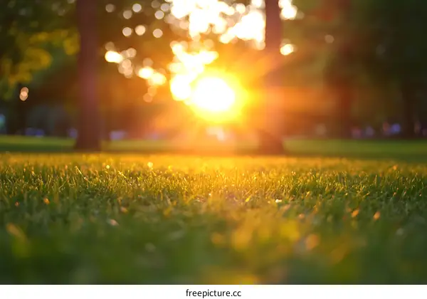 Golden Hour Grass and Sun