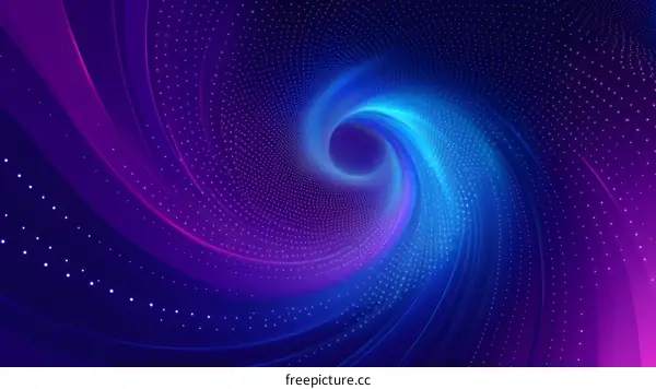 Abstract Spiral Tunnel of Light and Dots