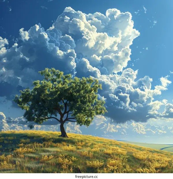 Lonely Tree in the Grassland