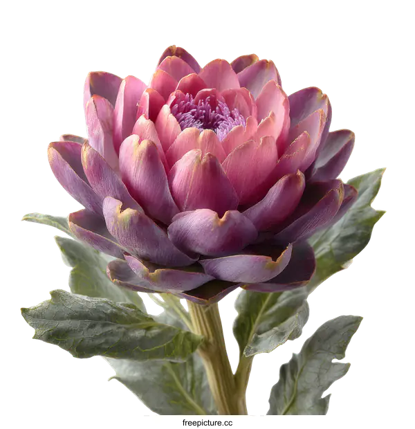 [Transparent Background PNG]Closeup of a Vibrant Artichoke Blossom