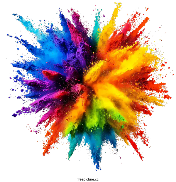 [Transparent Background PNG]Colorful Powder Explosion Abstract Background