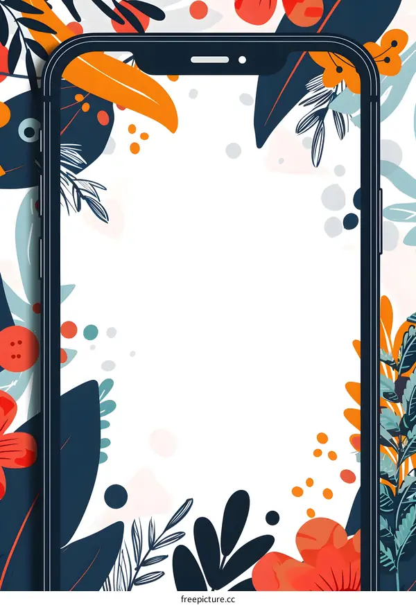 Floral Background Design with Smartphone