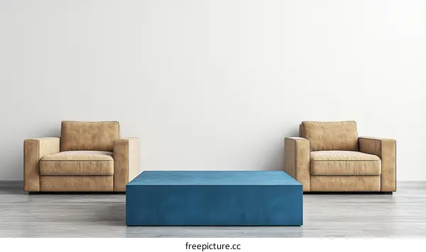 Modern Living Room Scene with Armchair and Coffee Table