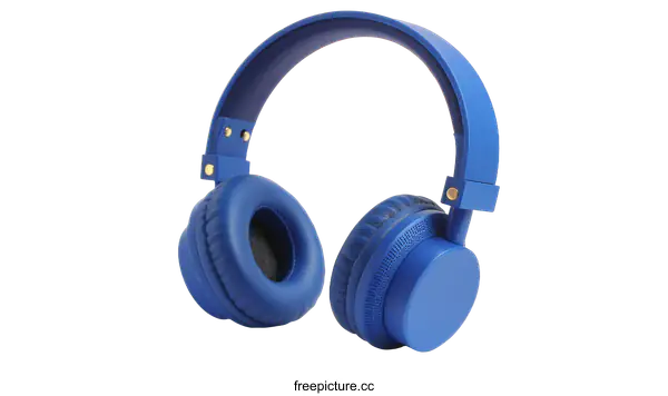 [Transparent Background PNG]Elegant Blue Headphones Isolated on White Background