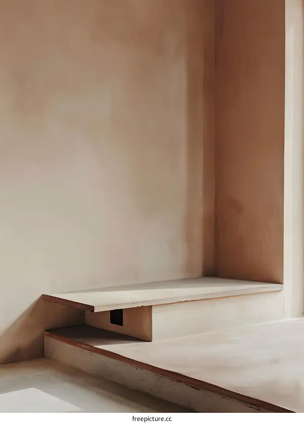 Minimalist Concrete Staircase in a Modern Interior