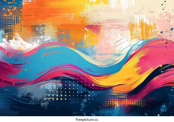 Dynamic Abstract Acrylic Painting on Canvas