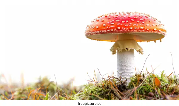 Red and White Spotted Amanita Muscaria Mushroom