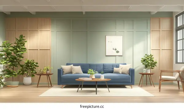 Modern Living Room Interior Design Illustration
