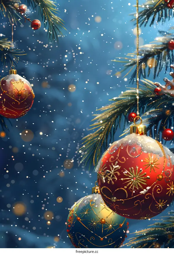 Christmas tree decorated with Christmas balls