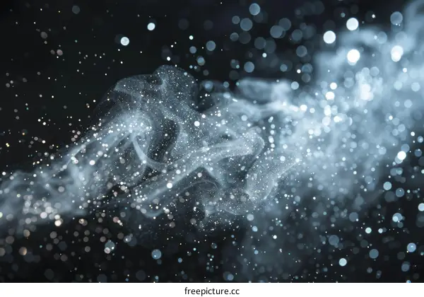 Smoke and Dust Particles with Bright Glowing Light