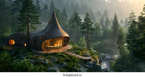 futuristic forest house
