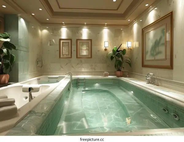 Luxury Indoor Spa Pool Relaxation