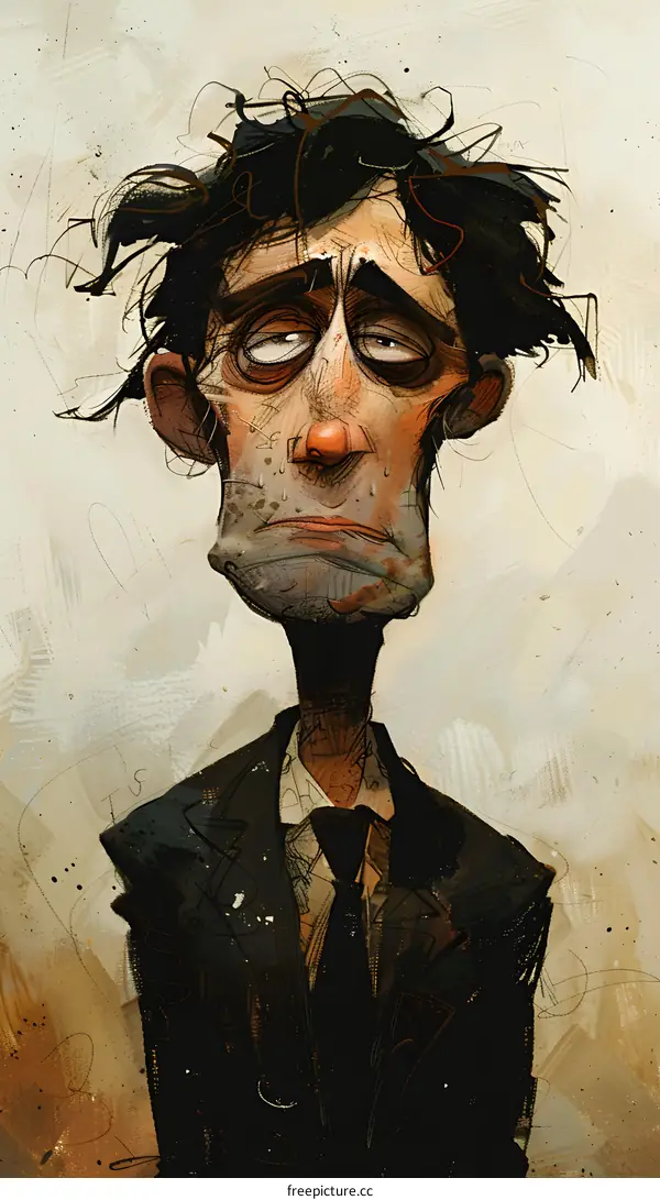 A disheveled man with a tie