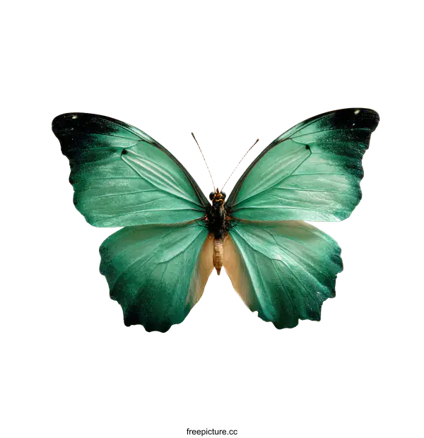 [Transparent Background PNG]Emerald Green Butterfly Close-up