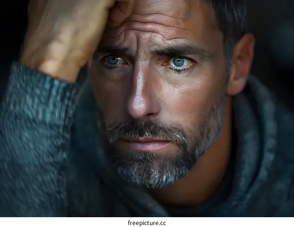 Close Up Portrait of a Man with a Grey Beard