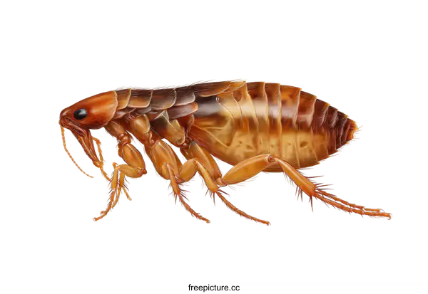 [Transparent Background PNG]Detailed Illustration of a Flea