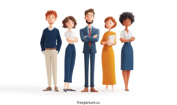 Cartoon Business Team Portrait