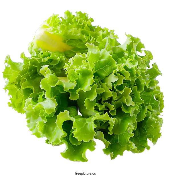 [Transparent Background PNG]Fresh green lettuce isolated on white background