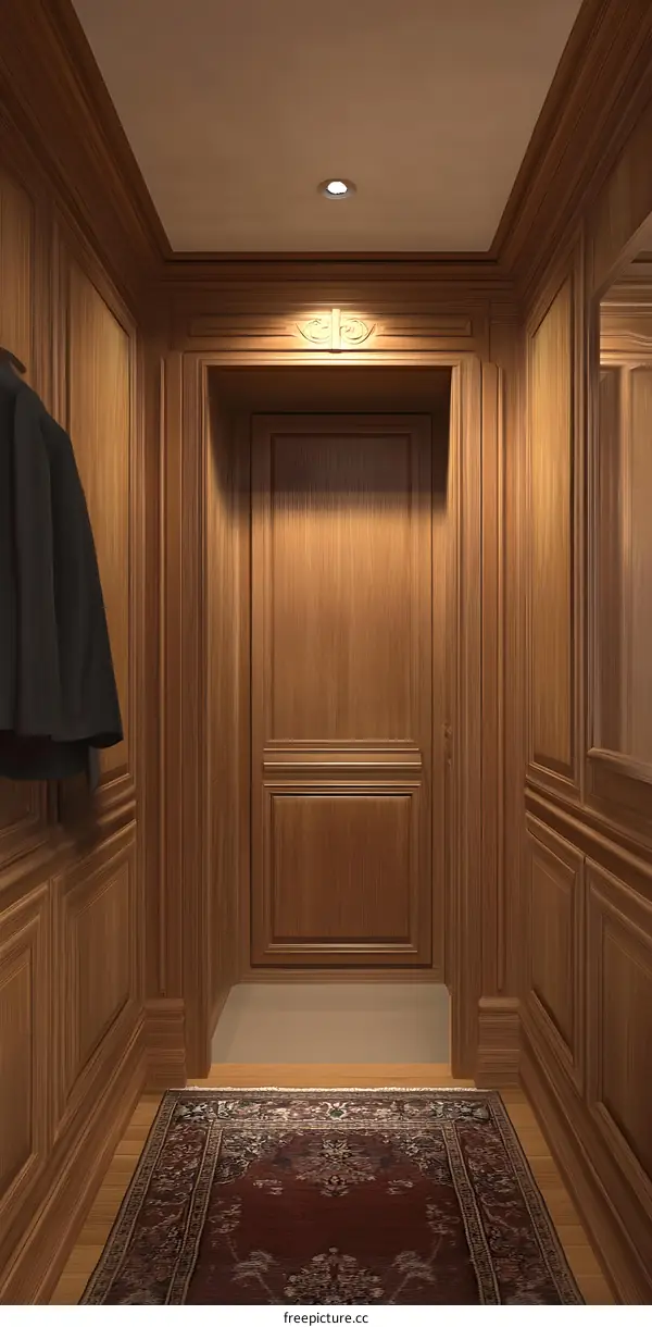 Wooden Doorway Interior Design with a Rug