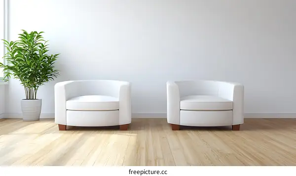 Modern Minimalist Living Room with Armchair