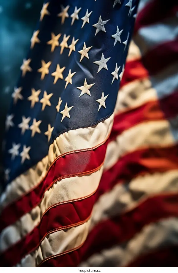 Close-up of the American flag