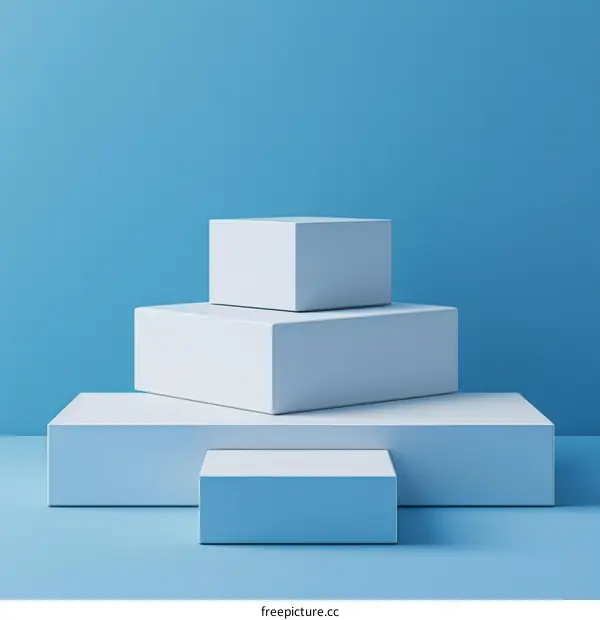 Blue and White Product Showcase Podium